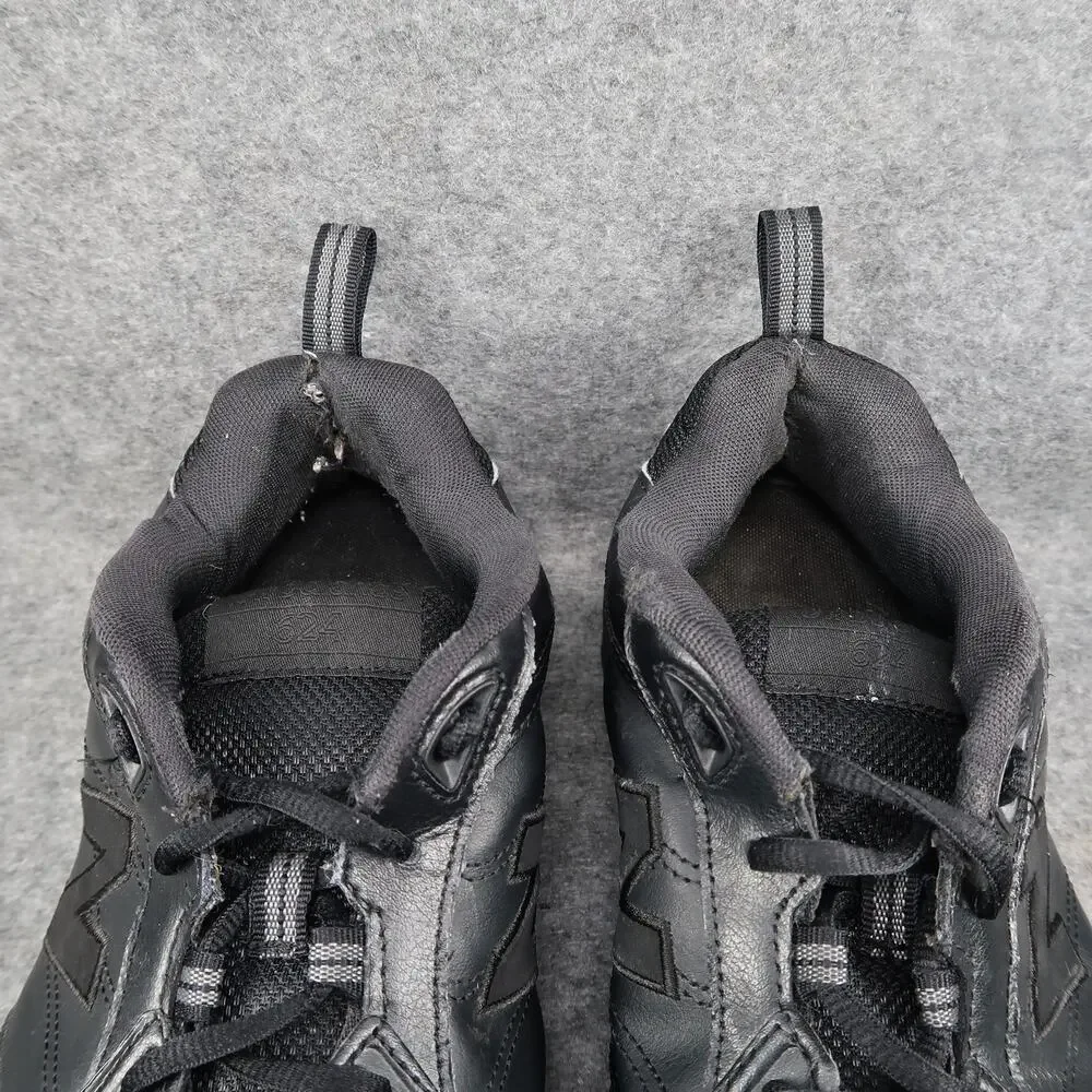 New Balance Shoes Mens 13 Athletic Trainers 624 Active Sneaker Black Leather 4E